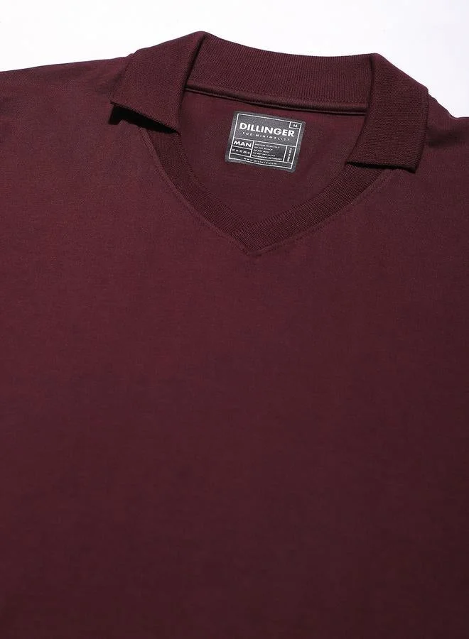 ديلينجر تيشيرت سادة بأكمام طويلة وقصة عادية للرجال