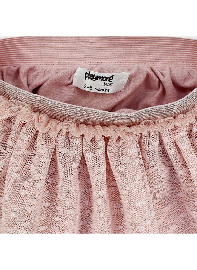 playmore Pink Dotted Ruffled Skirt  - Image 3