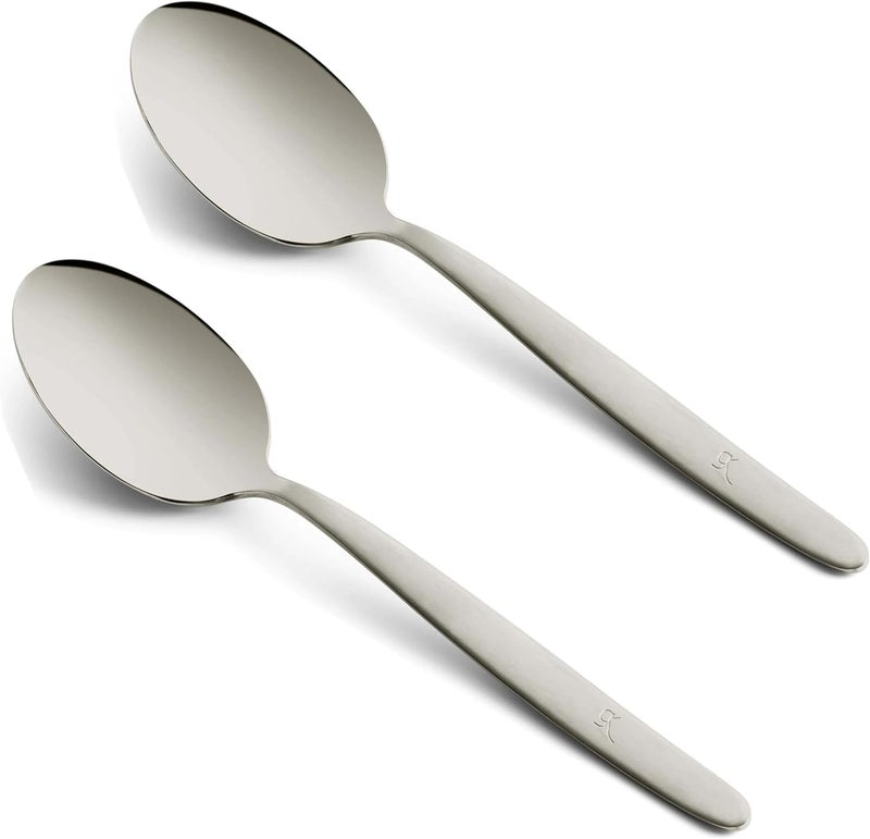 BNAZIND Kunz Small Sauce Spoon set | 8 inch Pack of 2 | 18/10 Stainless Steel Chef Spoon | Serving Plating Spoons - Image 2