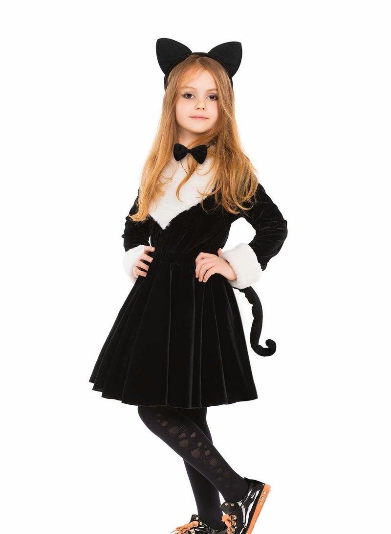 إسكدنيا Cat Costume Accessories, 3 Pcs Animal Set for Kids Ears Headband Tail Bow Tie Dress Cosplay Party Decoration Accessory(Cat) - Image 5