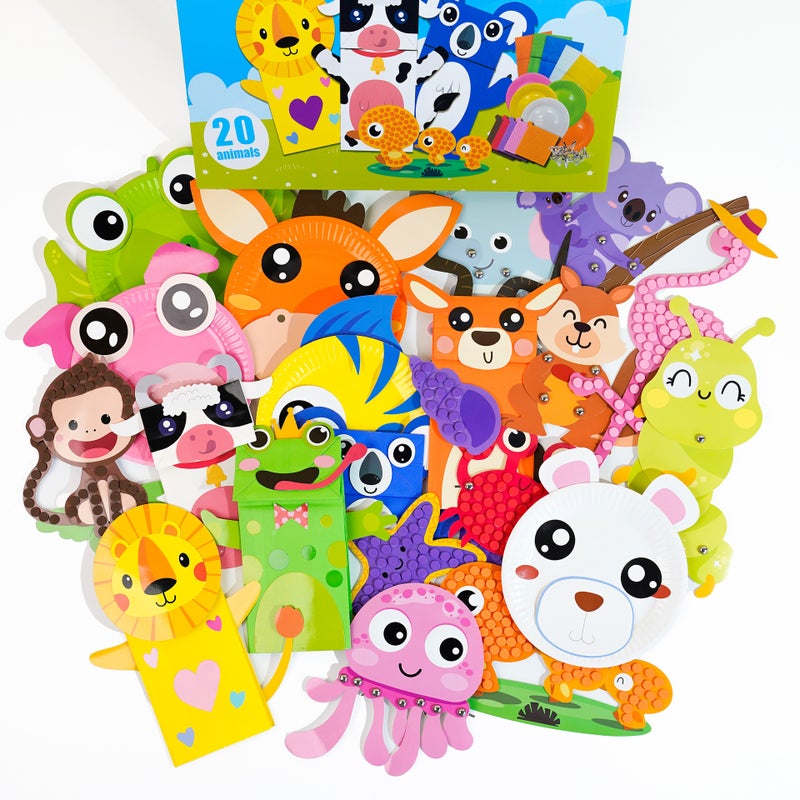 DIY Children's Craft Kit - Cartoon Animal Paper Plate, Paper Bag Puppets - Image 5