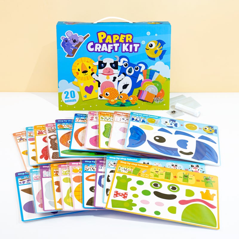 DIY Children's Craft Kit - Cartoon Animal Paper Plate, Paper Bag Puppets - Image 4