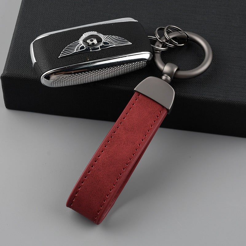 New Suede Car Key Chain Hardware Anti-Lost Key Ring Ring Can Be Embossed Logo Leather Key Chain - Image 5
