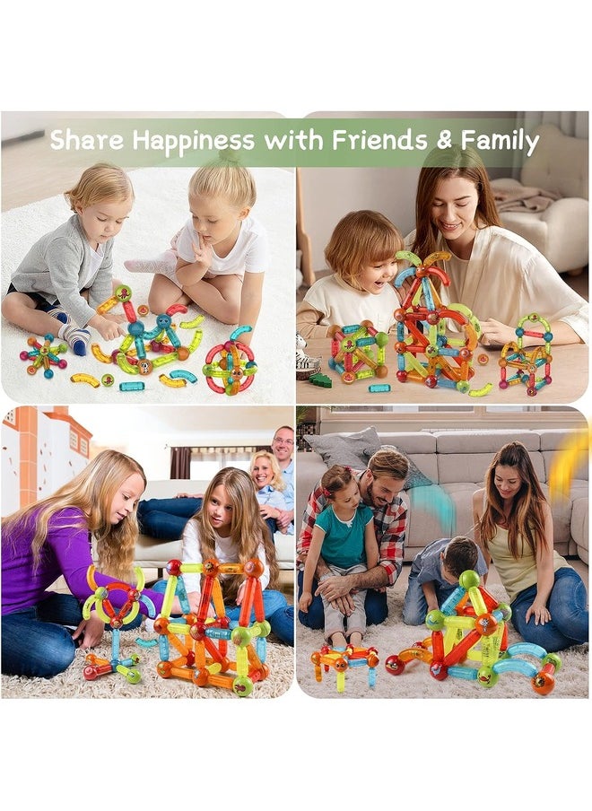 GREEN CAMEL - 52 PCS Magic Magnetic Blocks & Tiles Construction Set - STEAM Educational 3D Building Blocks for Kids 3+ Years, Creative Magnetic Toys for Toddlers, Magnetic Building Sticks & Blocks for STEM Learning and Fun - Image 1