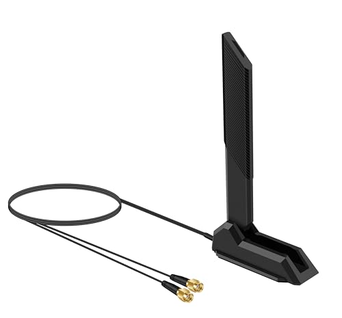 slinkdsco هوائي خارجي WiFi 6 6E ثلاثي النطاق 6GHz 5.8GHz 2.4GHz بقاعدة مغناطيسية بديل لهوائي لجهاز الكمبيوتر المكتبي Asus Rog Strix Gigabyte Aorus Gaming WiFi Motherboard Card, Slinkdsco - Image 1