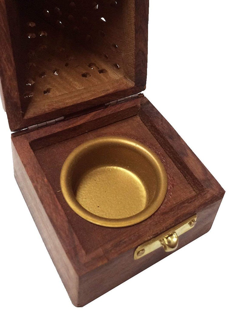 suvasane? Pyramid Shape Dhoop Batti Stand/Wooden Incense Holder/Dhoop 7x7x14 cm - Image 2