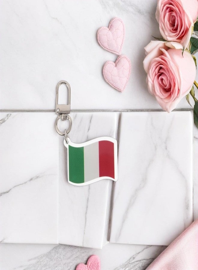 HAKIDZEL 12Pcs Italian Flag Keychain Tag with Metal Key Ring Keychain Pendant Suitable for Backpack Purse School Bags Accessoriess - Image 2