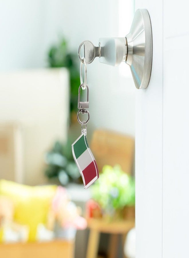 HAKIDZEL 12Pcs Italian Flag Keychain Tag with Metal Key Ring Keychain Pendant Suitable for Backpack Purse School Bags Accessoriess - Image 3