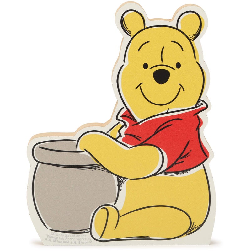 Open Road Brands Disney Winnie the Pooh and Hunny Pot Shelf Sitter Decor - Chunky Wood Block Cutout for Kids' Bedroom  Play Room or Nursery - Image 1