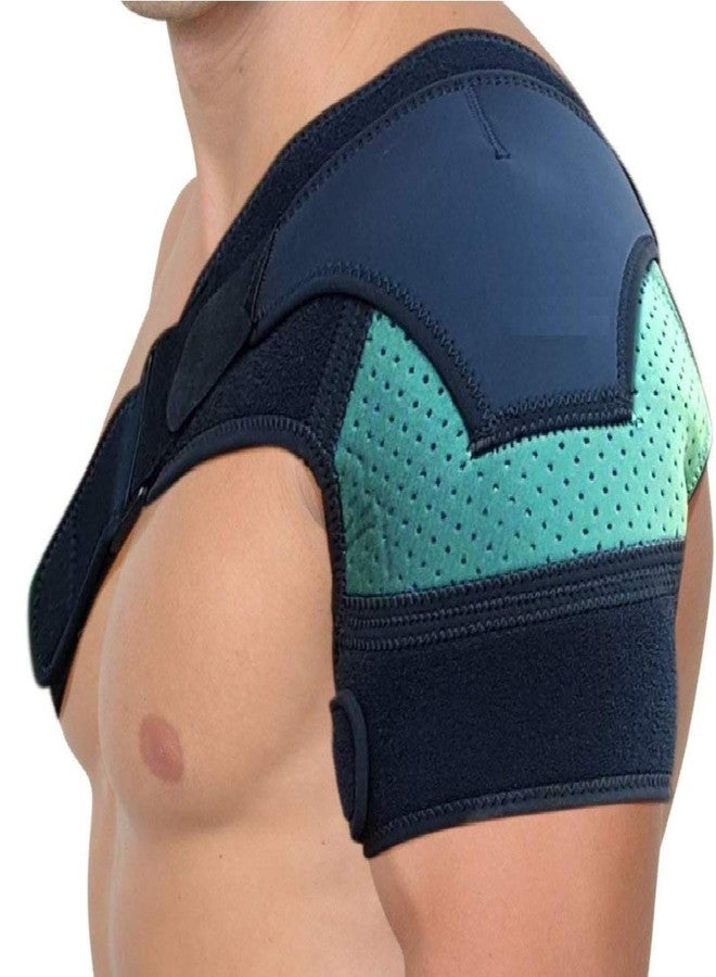 TIMA Shoulder Brace for Men and Women Torn Rotator Support Neoprene Shoulder Compresion Shoulder Support (Black, Green) - Image 2