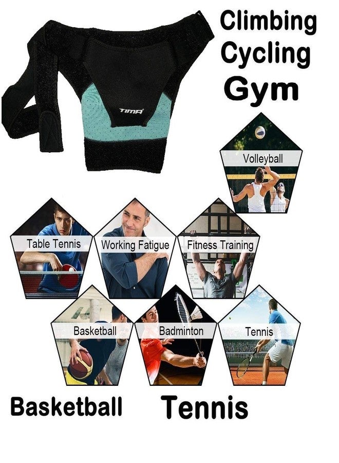 TIMA Shoulder Brace for Men and Women Torn Rotator Support Neoprene Shoulder Compresion Shoulder Support (Black, Green) - Image 4
