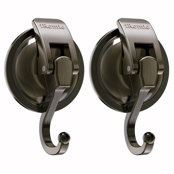 HEAVY DUTY VACUUM SUCTION CUP HOOKS 2PACK FOR SHOWERGLASS WINDOWKITCHENBATHROOMRESTROOM ORGANIZATIONGREEN BRONZE