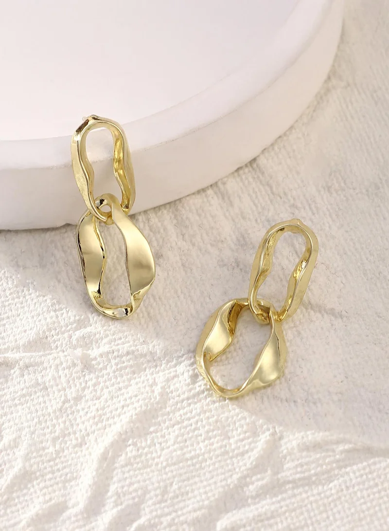 سوهي أقراط نسائية متدلية مجوفة بلون كاليفورنيا من خليط معدني بإغلاق ضاغط