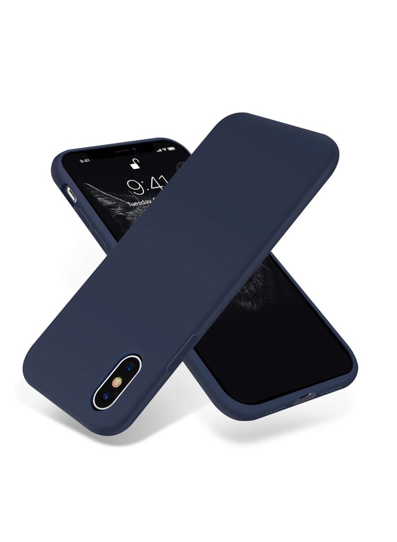 Silicone case compatible for Apple Iphone XS MAX- Midnight Blue - Image 1