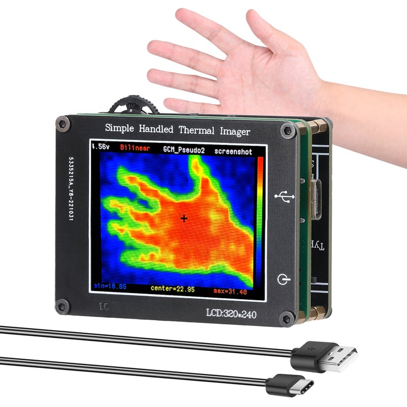 24 * 32 Pixel Infrared Sensor Simple Handheld Thermal Imager Portable 2.0inch LCD Display 240*320 Resolution Clear Definition Imaging Camera -40℃ to 300℃ Temperature Measurement Instrument - Image 1