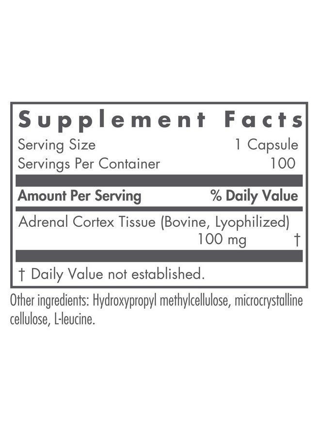 Nutricology Adrenal Support Supplement for Men & Women - Adrenal Glandular Supplement, Immune Function, Endocrine Support, 100mg Adrenal Extract, Bovine, Lyophilized - 100 Count - Image 2