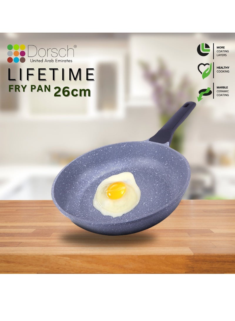 Dorsch Danish Design Ceramic Coated Fry Pan- Non-Stick, PTFE & PFOA Free - Scratch Resistant, Durable Design - TUV Certified - Induction Ready, Even Heat Distribution, Oven Safe for Healthy & Effortless Cooking (26 CM) - Image 3