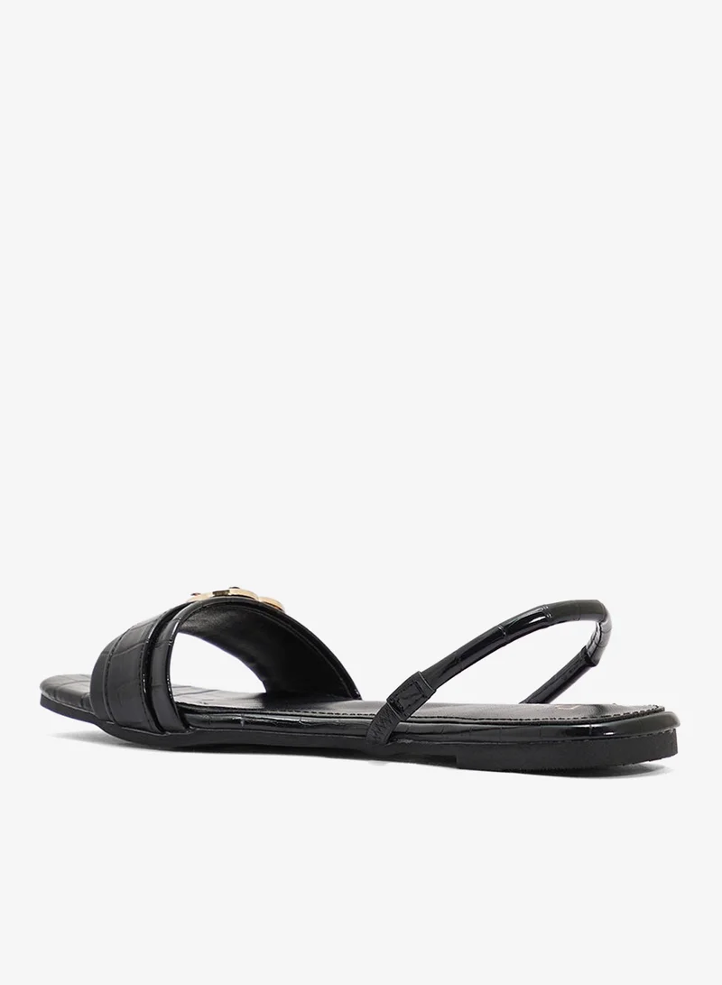 ELLA Black Sling Back Flat Sandal for Women | Best Price UAE