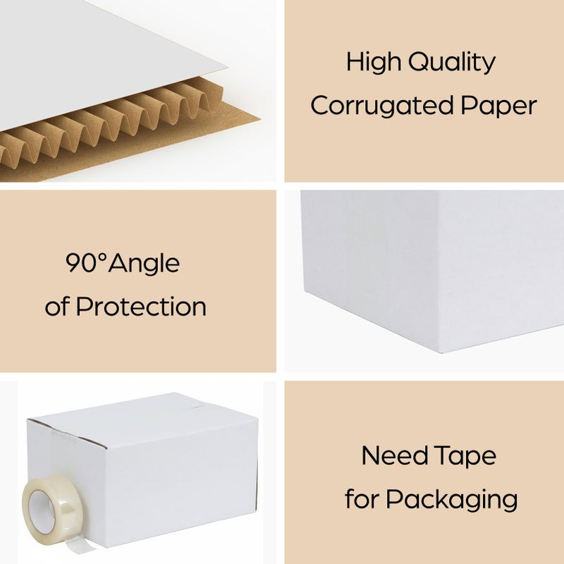 RLAVBL 8x6x4 Shipping Boxes Set of 40, White Corrugated Cardboard Box for Packing, Mailing, Business - Image 3