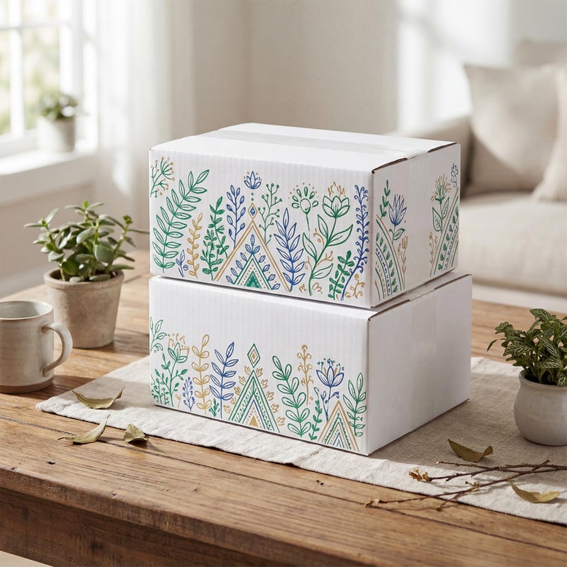 RLAVBL 8x6x4 Shipping Boxes Set of 40, White Corrugated Cardboard Box for Packing, Mailing, Business - Image 5