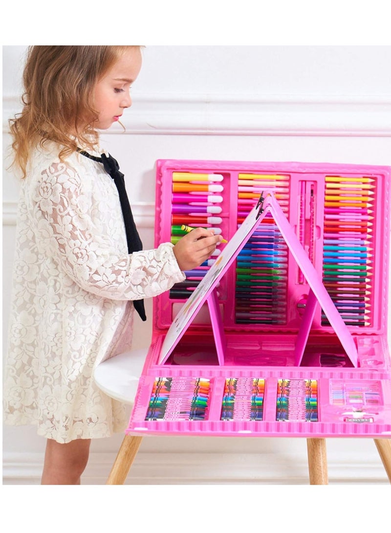 208 PCS Art Supplies, Drawing Art Kit for Kids Girls Boys Teens Artist, Art Set Case with Trifold Easel, Includes Oil Pastels, Crayons, Colored Pencils, Coloring Book, Scissors, Origami Paper 40 Sheets - Image 3