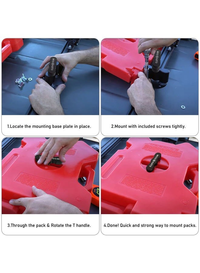 MOQIauto Fits for Can Pack Mount, Fuel Pack Mount, Pack Mount for Motorcycle/Cars, Cargo Racks Suitable for Most Gasoline Pack. - Image 3