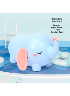 Children's Bath Toy Turtle Chain Swimming Bath Baby Duck Baby Water Duck Cross-Color:Little Blue Cute Elephant