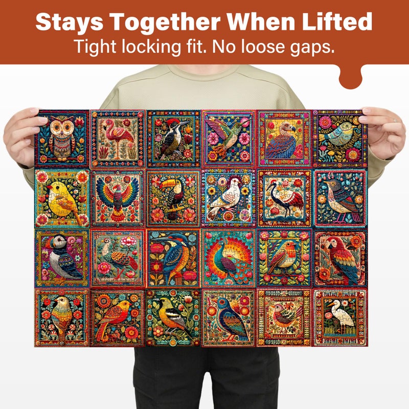 BenBen Puzzles for Adults 1000 Pieces, Bird Crochet, Jigsaw Puzzles with Letters on Back, Challenging Puzzles for Family Game Night Home DÃ©cor - Image 2