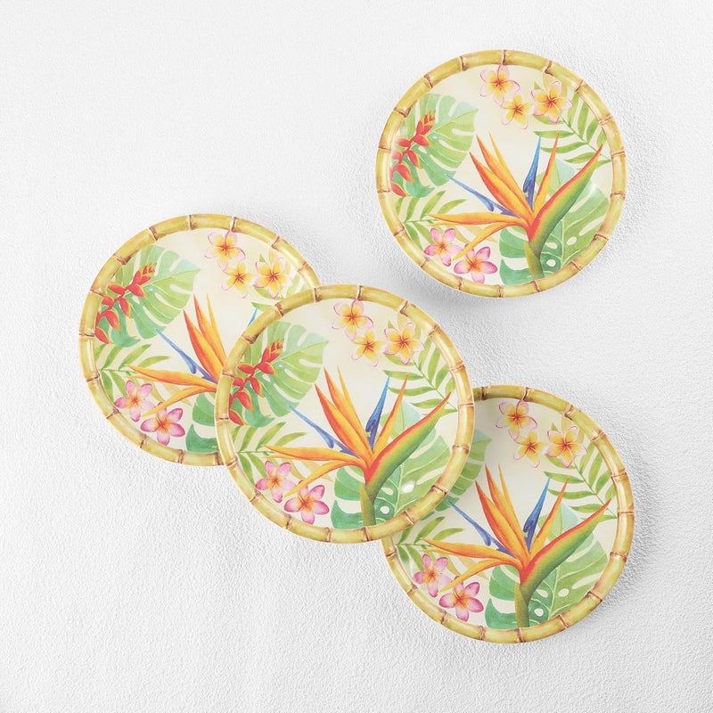 UP UPware Bird of Paradise Melamine Round Dessert Plates Small Serving Plates for Appetizer Snacks and Side Dishes Multicolor 6 Inch Set of 4 - Image 2