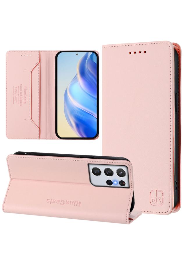 اس-توب جراب لهاتف Samsung Galaxy S21 Ultra 5G RC01 جراب هاتف جلدي مزدوج الطي مزود بشفط مغناطيسي بتقنية RFID - Image 1