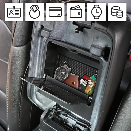 JHD-TOGO Jeep Wrangler JL One-Touch Hidden Storage Console Box, Modern Center Console Box, 6.77 x 6.16 x 1.81 inches, Black - Image 2