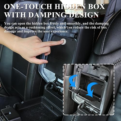 JHD-TOGO Jeep Wrangler JL One-Touch Hidden Storage Console Box, Modern Center Console Box, 6.77 x 6.16 x 1.81 inches, Black - Image 3