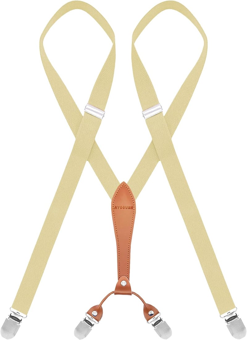 AYOSUSH Elastic Suspenders for Women Thin Y Back 4 Clip Skinny Ladies Suspenders - Image 2