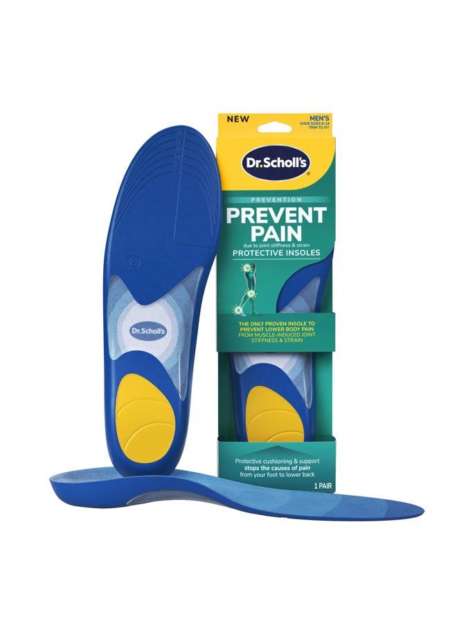 Dr. Scholl's Prevent Pain Protective Insoles, Protect Against Foot, Knee, Lower Back Pain, Promote Foot Health & Wellness, Trim to Fit Insert, Men Shoe Size 8-14, 1 Pair  - Image 1
