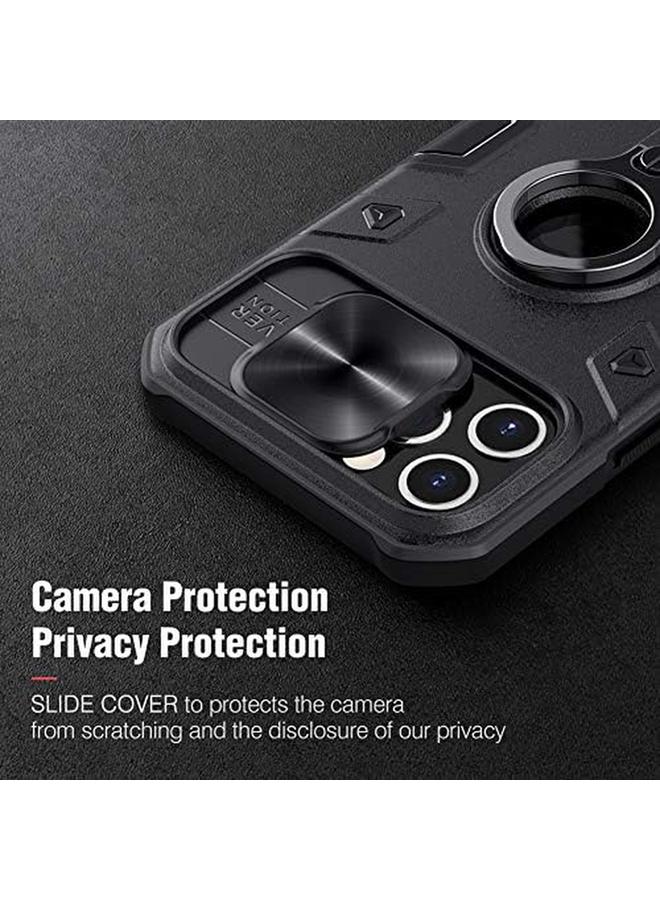 Nillkin Armor Case Compatible With Iphone 12 Pro Max Case Built In Kickstand And Camera Protector Shockproof Hard Pc And Soft Silicone Bumper Hybrid Cover Phone Case For Phone 12 Pro Max 6.7'' Black - Image 5