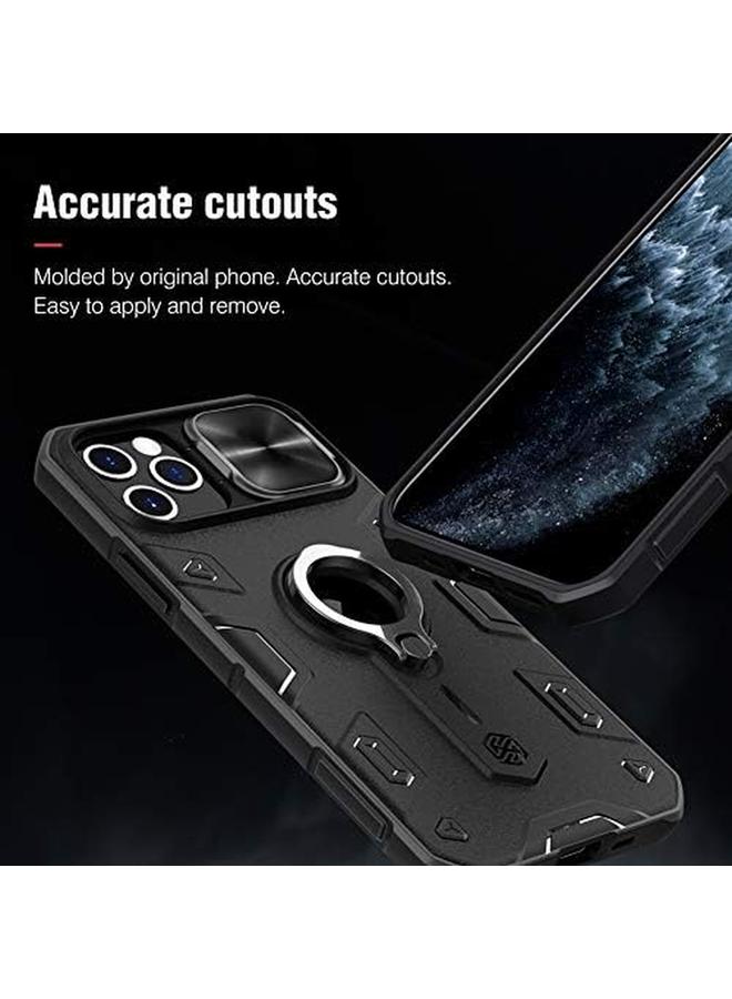 Nillkin Armor Case Compatible With Iphone 12 Pro Max Case Built In Kickstand And Camera Protector Shockproof Hard Pc And Soft Silicone Bumper Hybrid Cover Phone Case For Phone 12 Pro Max 6.7'' Black - Image 4