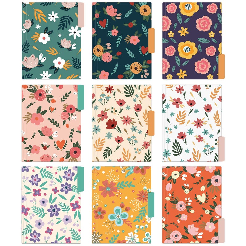 EOOUT 18 Pack Decorative File Folders Floral Folders Cute File Folder, Letter Size Colored File Folders,1/3-Cut Tabs, 9.6 x 11.6 Inches, for Office, School, Home - Image 3