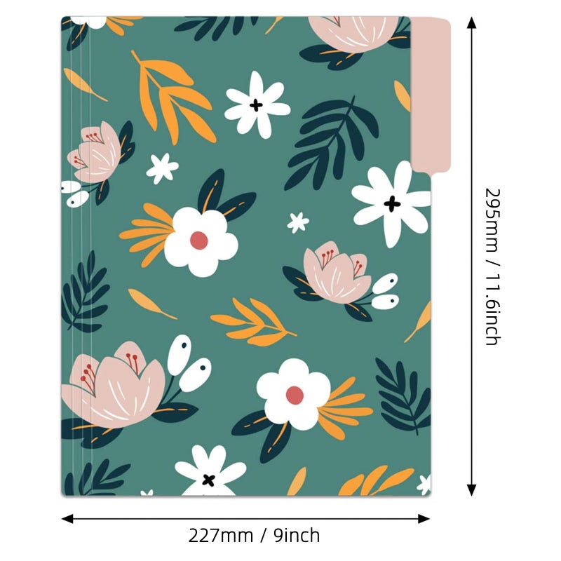 EOOUT 18 Pack Decorative File Folders Floral Folders Cute File Folder, Letter Size Colored File Folders,1/3-Cut Tabs, 9.6 x 11.6 Inches, for Office, School, Home - Image 2