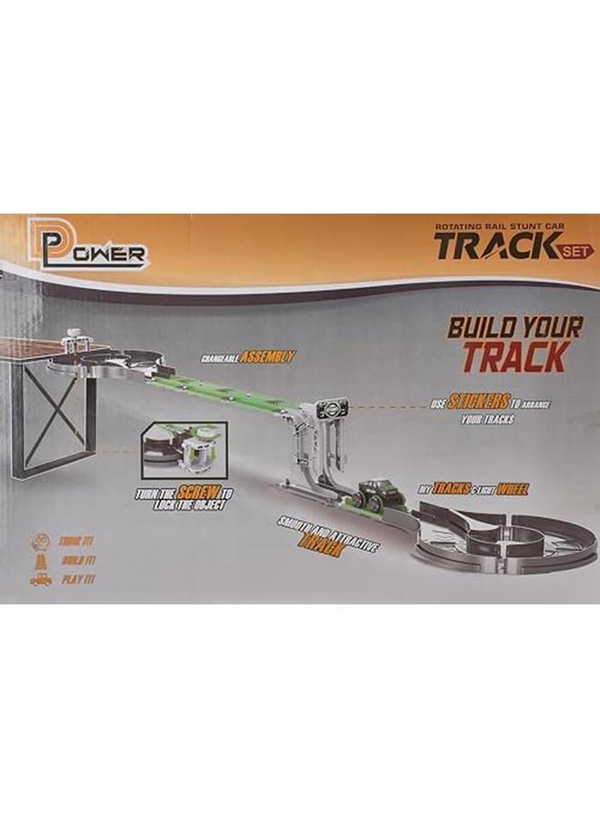 D-Power Vertical Climb Stunt Car Track Diy Free Build Track Changeable Assembly 47Pc Set Kids Age 3 Plus - Image 2