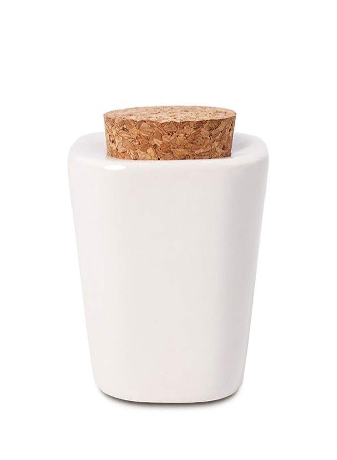 vipolish 1 Pcs Porcelain Dappen Dish with Soft Wooden Cap Nail Art Acrylic Liquid Powder Dappen Dish Nail Art Tools Porcelain Cup Porcelain Dappen Cup Cube Container Bottle Holder Nail Beauty Accessory (White) - Image 1