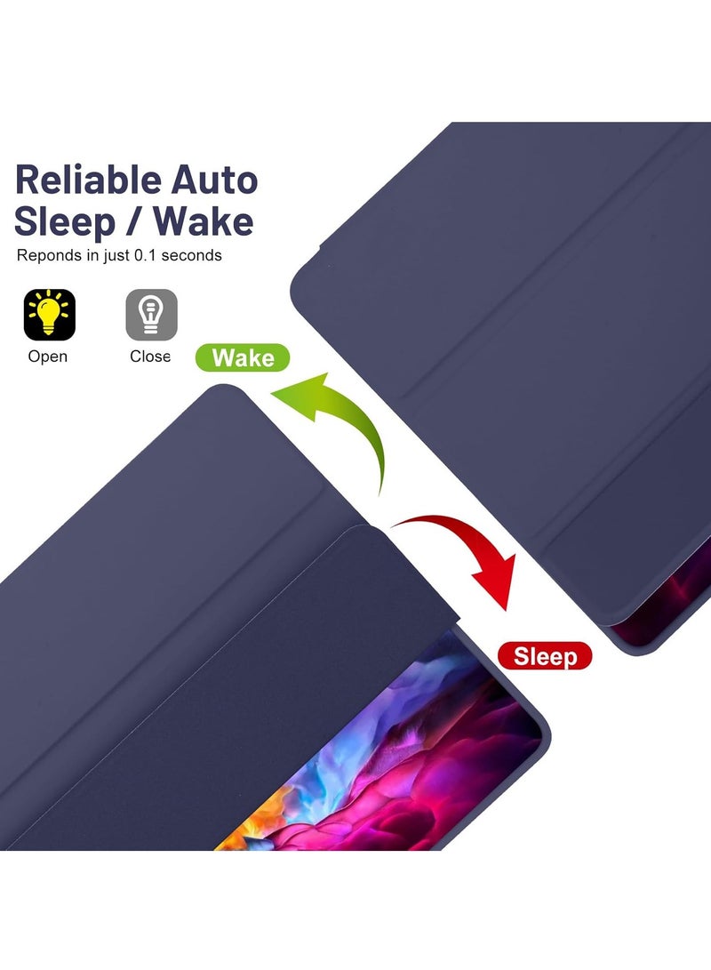TIGER Protective Case Compatible with Samsung Galaxy Tab A9 Plus / A9+ 11 Inch 2023 (Model SM-X210/X216/X218) – Slim Trifold Stand Cover with Built-in S Pen Holder – Auto Sleep/Wake Function – Lightweight Shockproof Case for Samsung Tab A9+ Tablet Dark Blue - Image 3