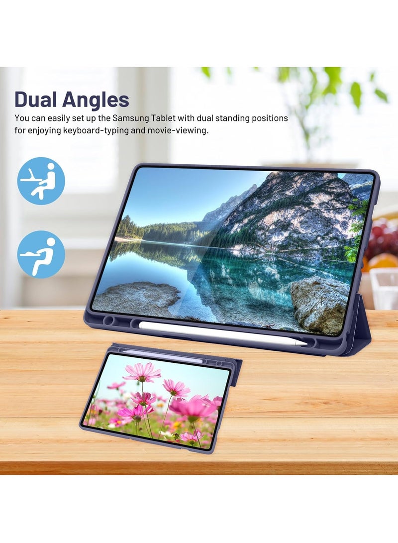 TIGER Protective Case Compatible with Samsung Galaxy Tab A9 Plus / A9+ 11 Inch 2023 (Model SM-X210/X216/X218) – Slim Trifold Stand Cover with Built-in S Pen Holder – Auto Sleep/Wake Function – Lightweight Shockproof Case for Samsung Tab A9+ Tablet Dark Blue - Image 4