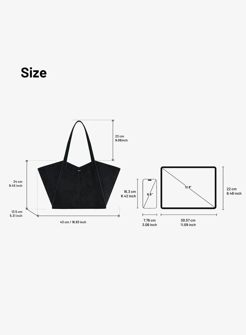 Jw Pei Black Kiana Large Capacity Tote Bag for Women | Best Price UAE