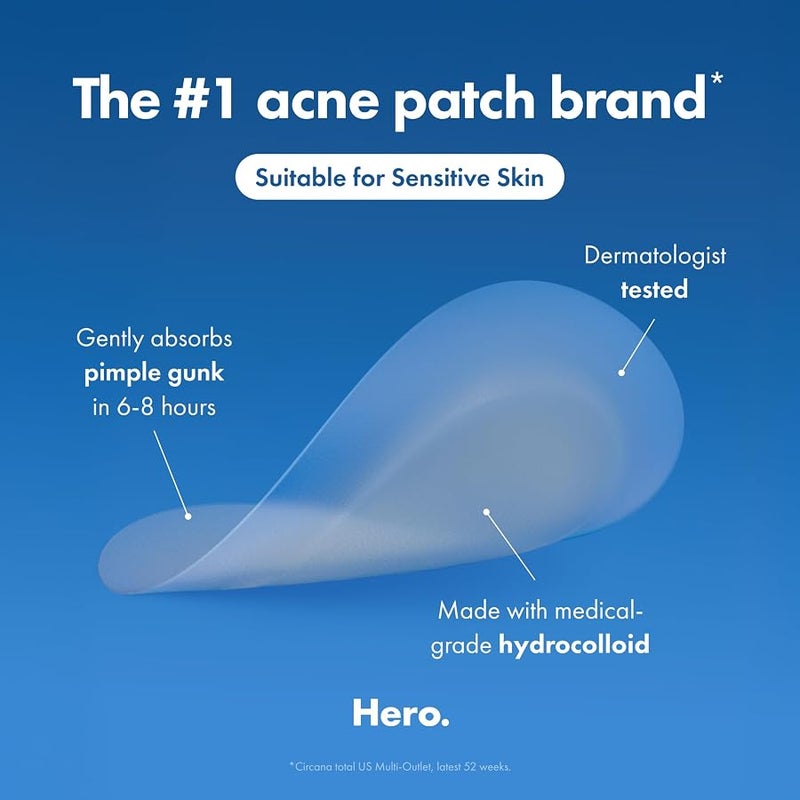 Mighty Patch Hero Cosmetics Invisible+ Patch – The Barely-There Hydrocolloid Acne Pimple Plaster for Covering Skin Imperfections and Blemishes, Conical Edges that Blend into the Skin - Image 5