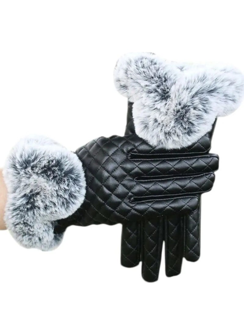 Trenderrs Women's Touch Screen Windproof Cold Resistant Vegan Leather Gloves  - Image 4