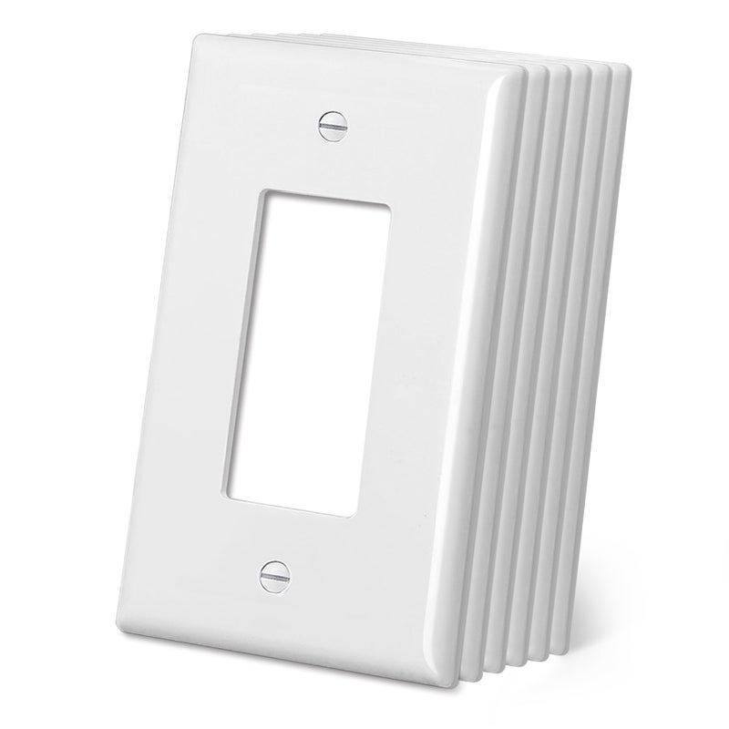 CML Hardware CML Jumbo Decorator Wall Plate, 6 Pack Oversized Electrical Outlet Receptacle Covers, 1-Gang White Switch Plates, Over-Size 3.5â€ x 5.5â€, Impact Resistant, ETL Listed - Image 1