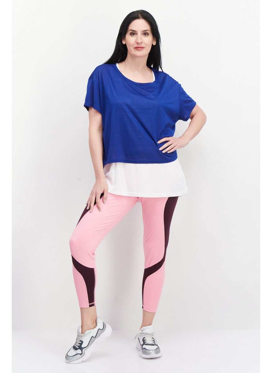 Women 2 in 1 Sportswear Fit Short Sleeve Running Top, Blue - pzsku/Z0FE8E4005D468F107E33Z/45/_/1732780716/0348ab9f-67c4-438c-aa5c-6ca94d3c2545