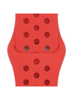 Suitable For Apple Two-color Silicone Nike Strap Nike Hole Apple Iwatch Breathable Sports Watch Strap-Color:56 Red + Red-Specifications:38/40/41mm-L