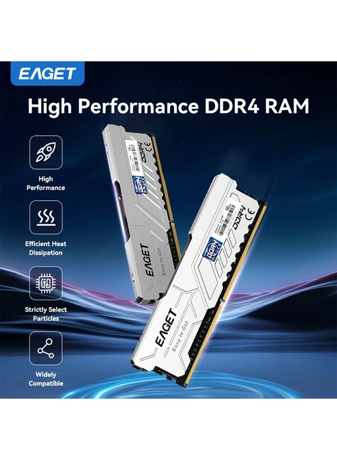 2pcs Eaget 8GB DDR4 3200MHz Desktop RAM Memory with Heatsink for AMD Intel Gaming PC - Image 4