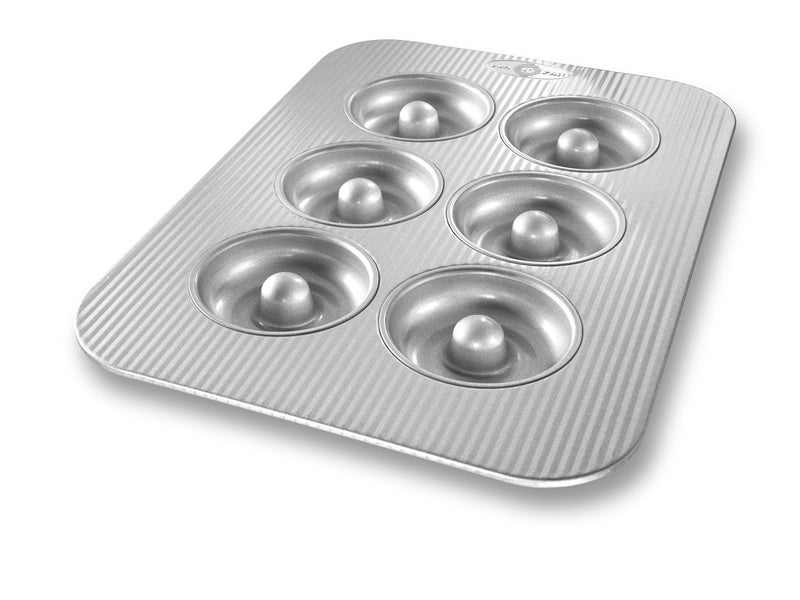 USA Pan Bakeware Aluminized Steel Donut Pan, 6-Well - Image 1